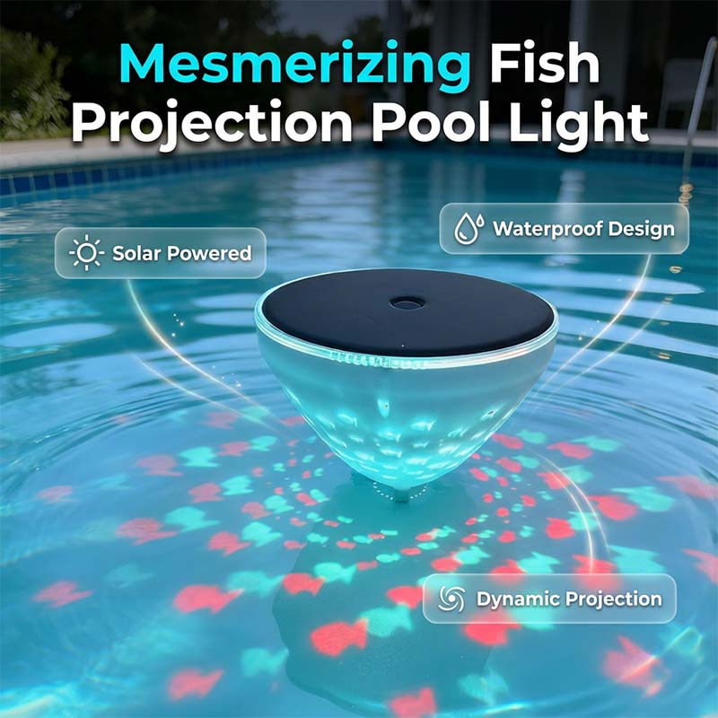 🎁2026 Hot Sale 50% OFF💕Solar Floating Pool Light with Fish Projection