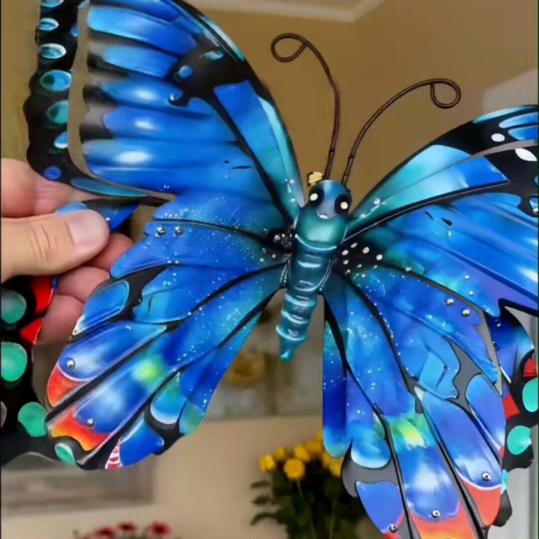 🦋 Vibrant Metal Butterfly Wall Art – 4 Color Set