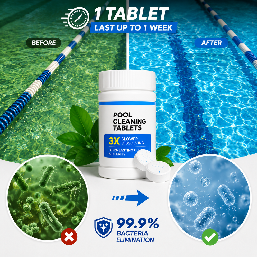🏊‍♂️ Pool Cleaning Tablets for Crystal Clear Water – Drop, Dissolve, Dive In! 🌊✨