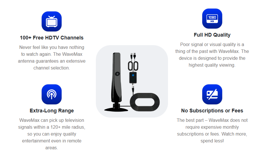 WaveMax - 100+ TV Channels, No Monthly Fees